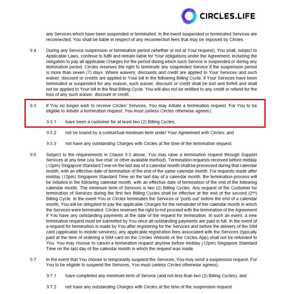  Circles.Life general terms and conditions