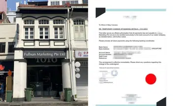 Scammers intervened in a transaction between Fullsun Marketing and a long-term contractor. 