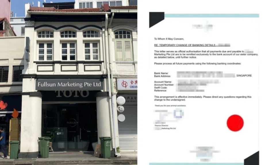 Scammers intervened in a transaction between Fullsun Marketing and a long-term contractor. 