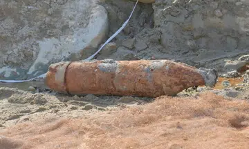 The 250kg World War II aerial bomb is unsafe to move.
