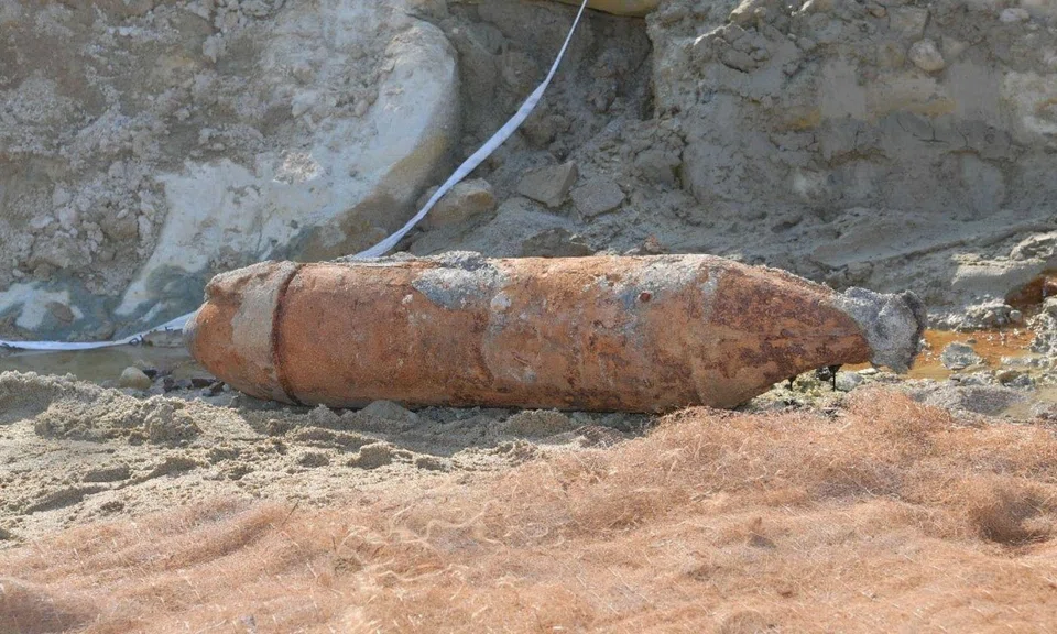 The 250kg World War II aerial bomb is unsafe to move.