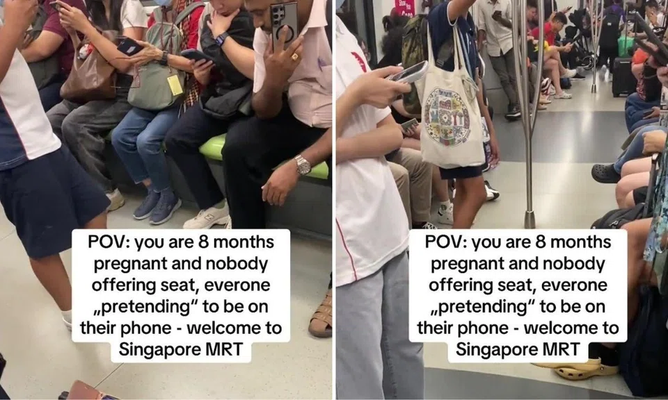 pregnant lady complains no one offered her a seat