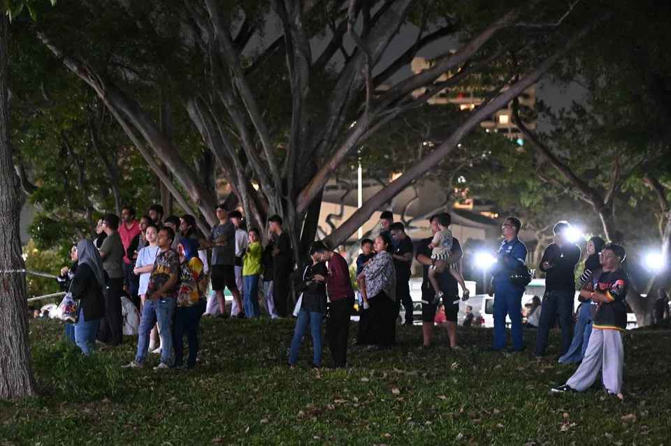 A crowd had formed around East Coast Park on the night of Aug 30.