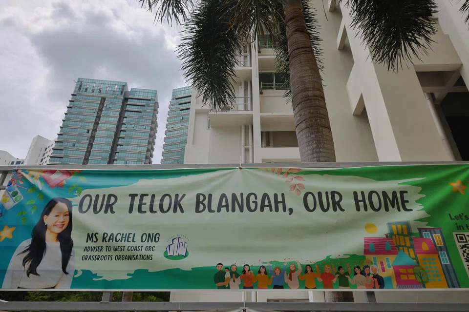 A banner of MP Rachel Ong in Telok Blangah.