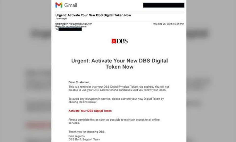 At least 14 people lose $29,000 to phishing scams targeting DBS customers