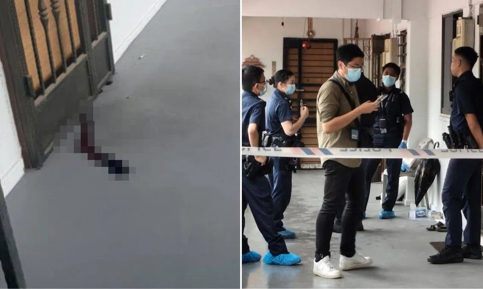 neighbour black blood elderly man dead