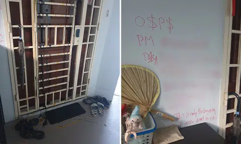 Man, 26, arrested after splashing CCK flat's gate with paint, scribbling graffiti on walls
