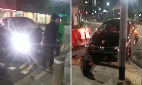 Woman arrested for drink driving after Ferrari 'tumbles 3 times' in accident with Honda near Lau Pa Sat