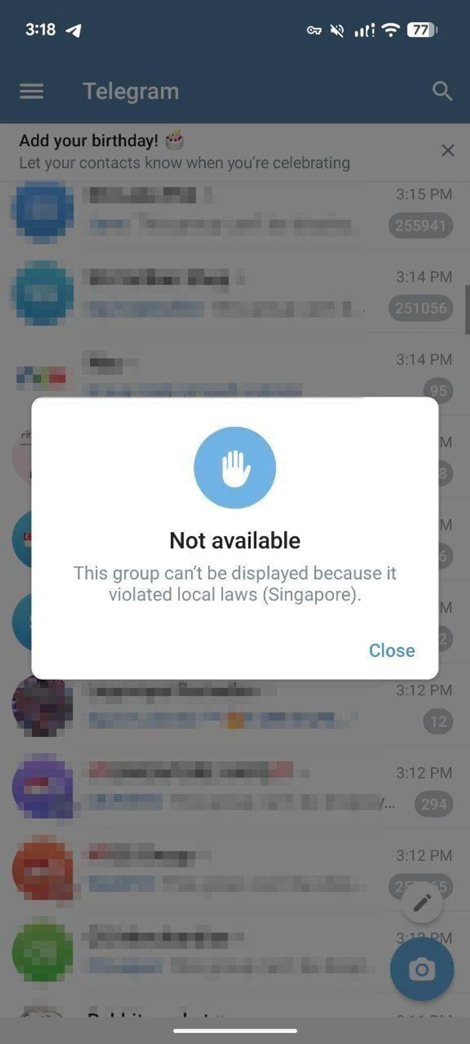 Checks by ST on July 16 showed at least 12 Telegram channels previously selling and promoting vapes were no longer active.