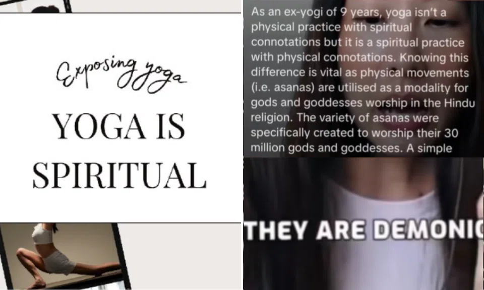 The TikToker posted a clip titled "Exposing yoga", citing reasons like spirituality.