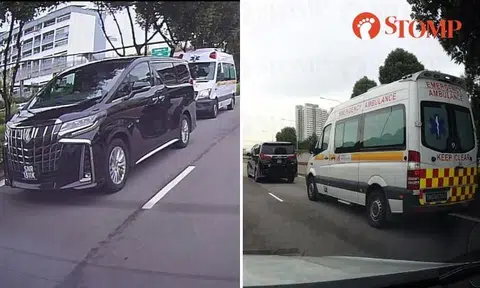 Toyota minivan fails to give way to ambulance on CTE