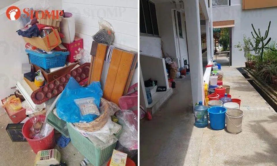 Town council responds to 'potential mosquito breeding ground' at cluttered corridor of Yishun block