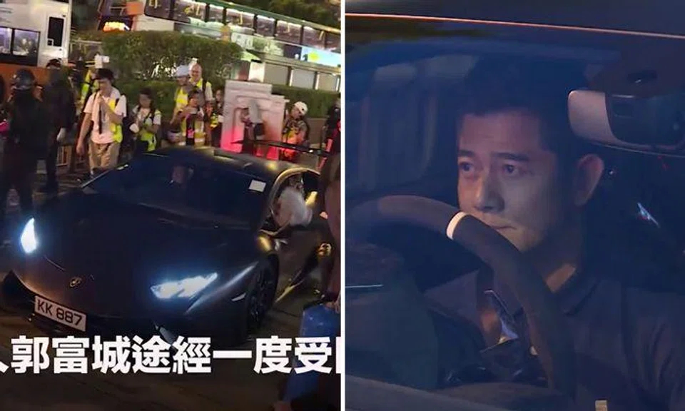 Lambo-driving Aaron Kwok goes out to buy diapers -- but gets trapped in jam caused by HK protests