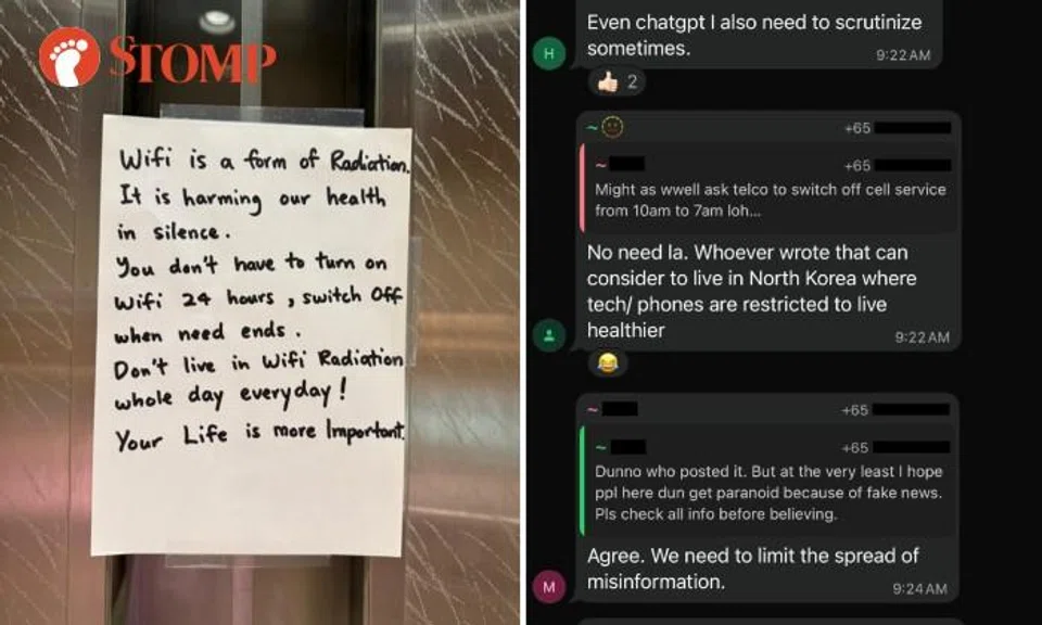 Notes about 'harmful' Wi-Fi unnerve Hougang residents: 'Whoever wrote that can consider living in North Korea' 