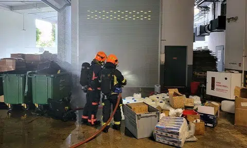 SCDF firefighters noted the presence of chlorine gas within a rubbish compactor room on the ground floor. PHOTO: SINGAPORE CIVIL DEFENCE FORCE/FACEBOOK