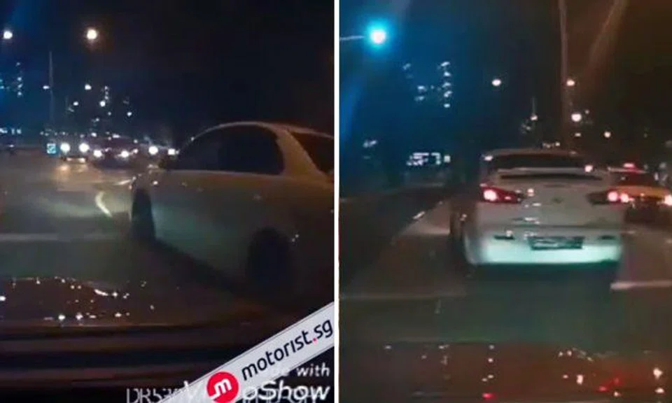 Lancer driver makes reckless lane change, then jams on the brakes