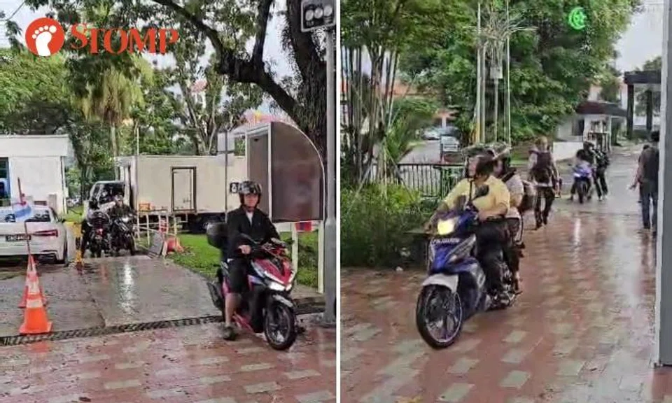 Motorcyclists still riding on footpath to bypass parking gantry in Marsiling despite LTA enforcement
