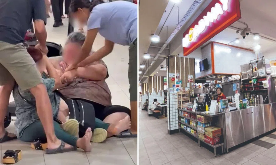 fight breaks out pma user and elderly woman with walking stick