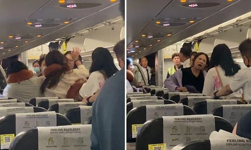 Women in catfight on Scoot flight even as stewardess shouts, 'Please stop!'