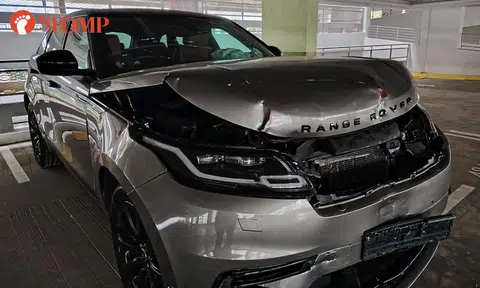 damaged range rover fernvale carpark