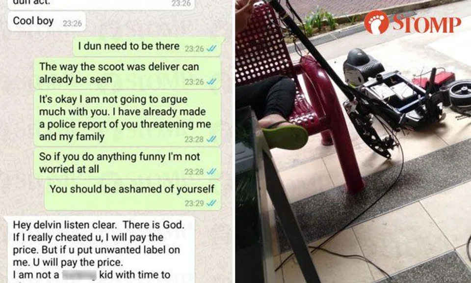 Deliveryman pays $70 deposit for e-scooter but only receives parts, seller refuses to give refund
