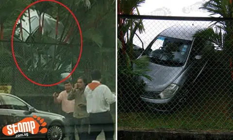 Car goes downhill while being parked at Upper Bukit Timah