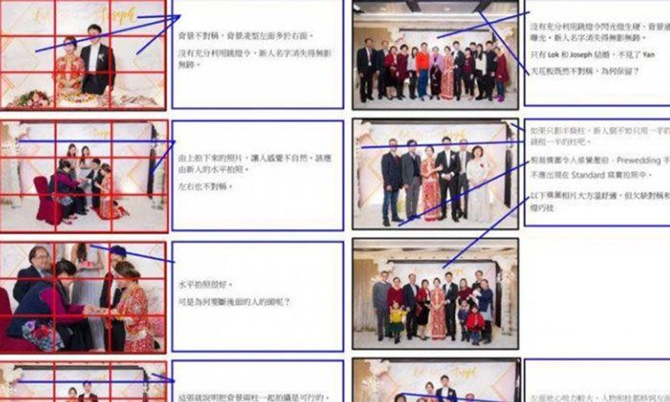 Hong Kong newlyweds destroy photographer with 30-page critique