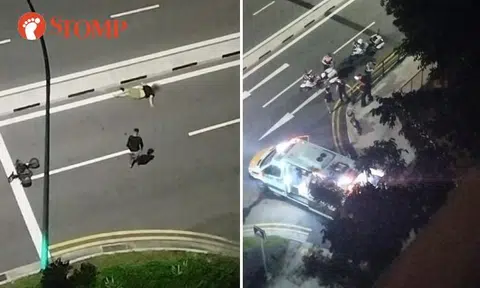 Stomper hears loud crash, sees man lying on road after hit-and-run allegedly by teen e-biker in Yishun