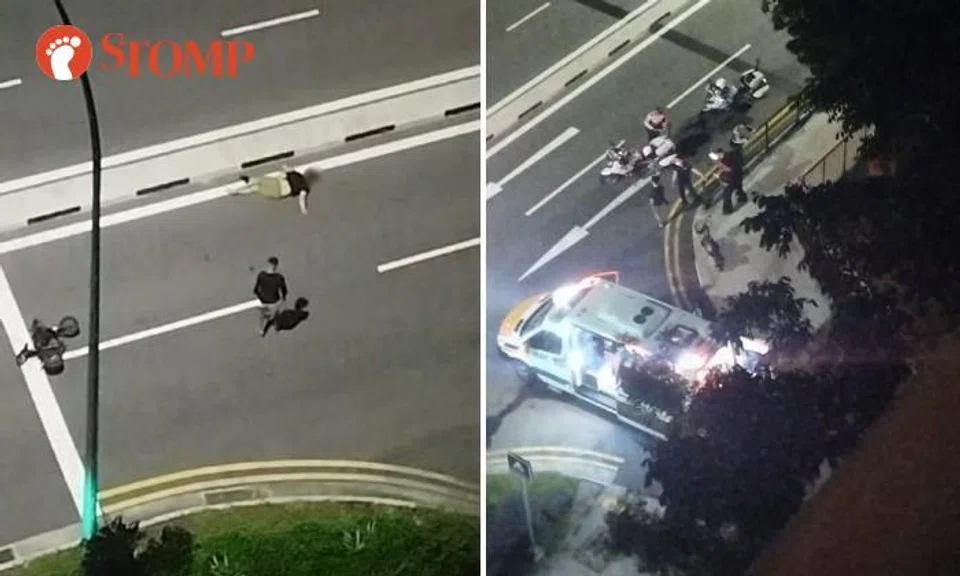 Stomper hears loud crash, sees man lying on road after hit-and-run allegedly by teen e-biker in Yishun