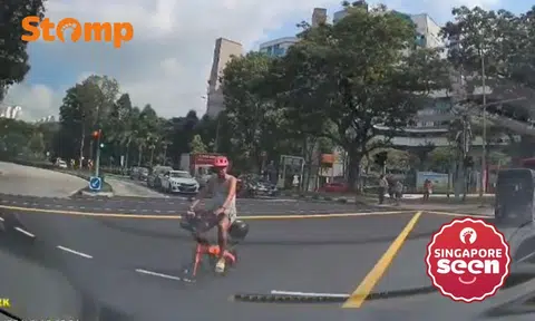 Cyclist close to car