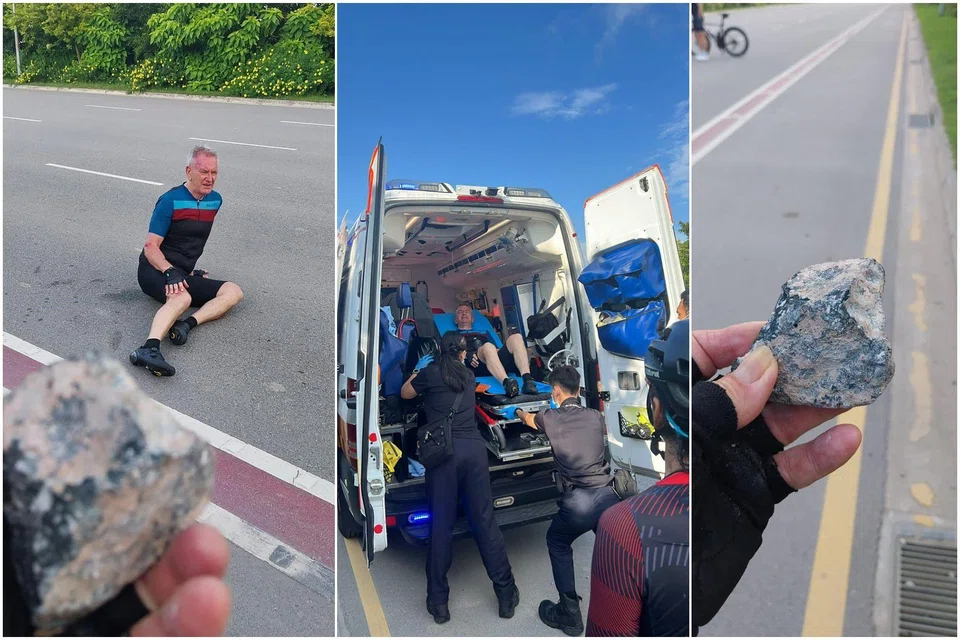 Mr Michael Price fractured his hip socket after he was flung off his bicycle when he hit a rock along Tanah Merah Coast Road in May 2024.