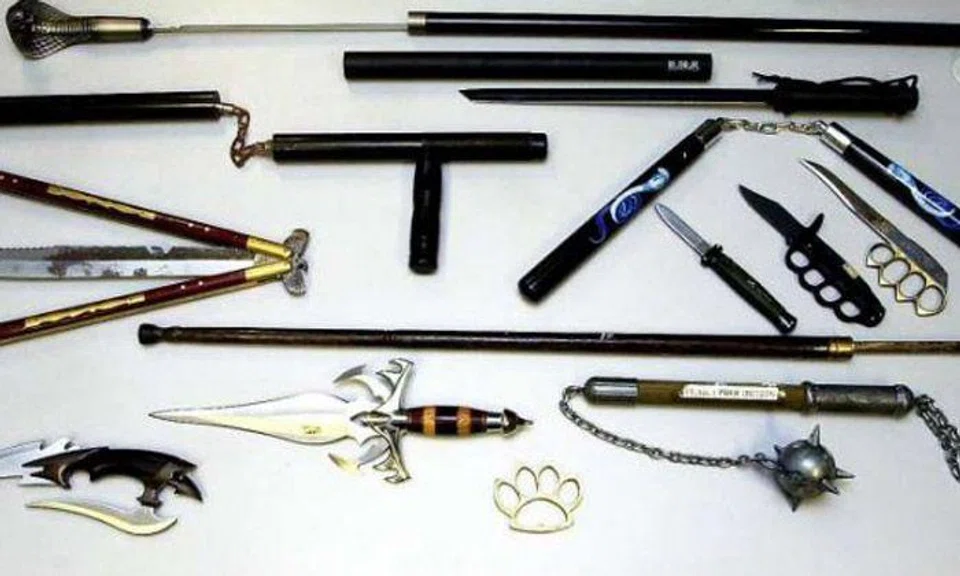 Man charged with having brass knuckles: Other scheduled and prohibited weapons in Singapore