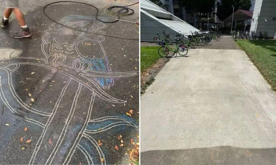 Power washing artwork