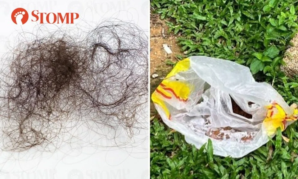Sharing photos of a few of the discarded items, Stomper JT said: "Since 2021, a lady who lives in on the fourth level has been continuously throwing long hair, lady items and even plastic bags daily at different times of the day."