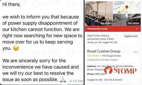 Royal Cuisine Group is now listed online as "permanently closed". 