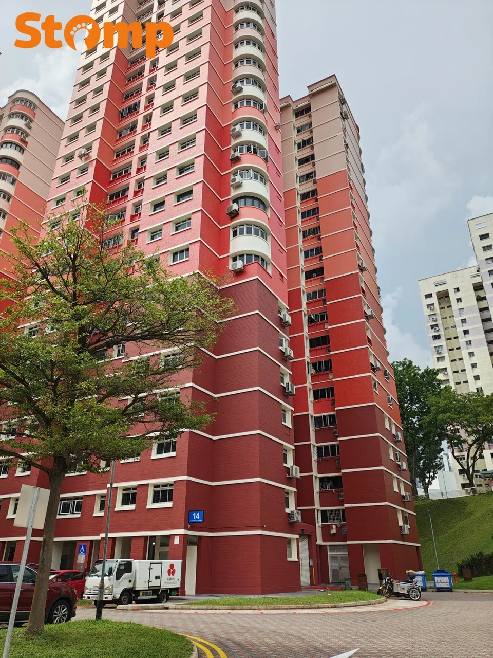 Jalan Bukit Merah blocks painted red.
