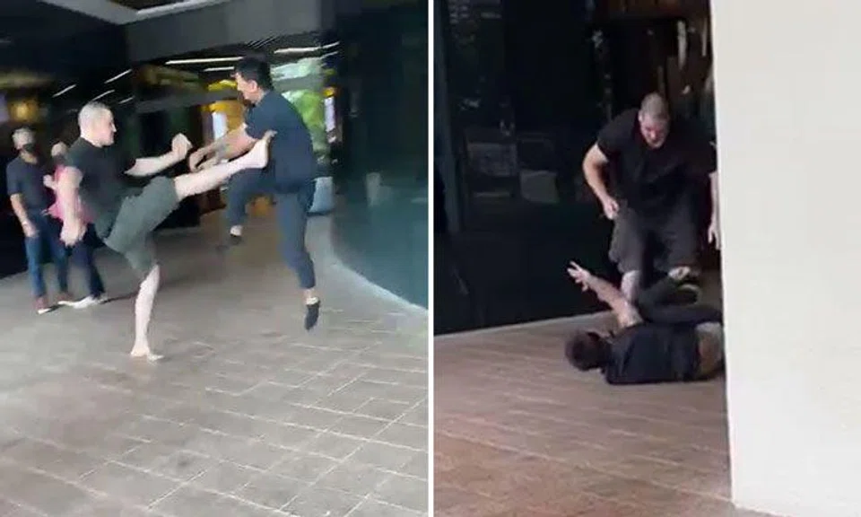 2 men arrested for affray after fight at Great World City