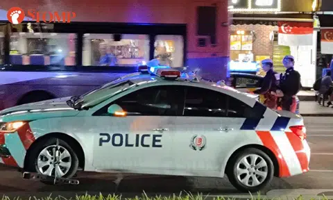 accident involving car and police vehicle at bencoolen street