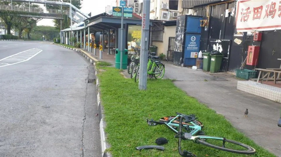 Bicycle after accident