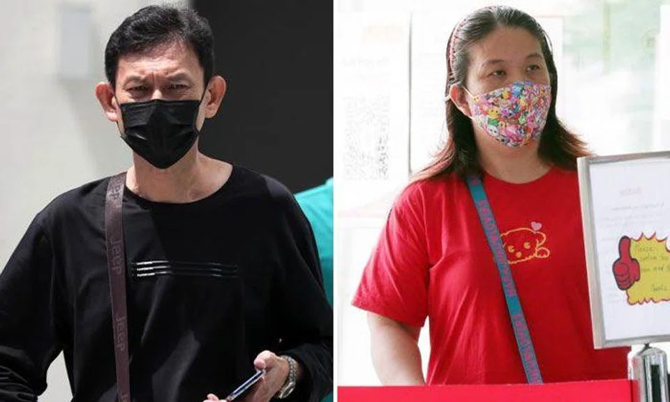 Cheang Eng Hock and Lim Sok Lay at the state courts on May 21, 2021. Cheang was fined $1,200 while his wife was fined $4,000. PHOTOS: ST FILE