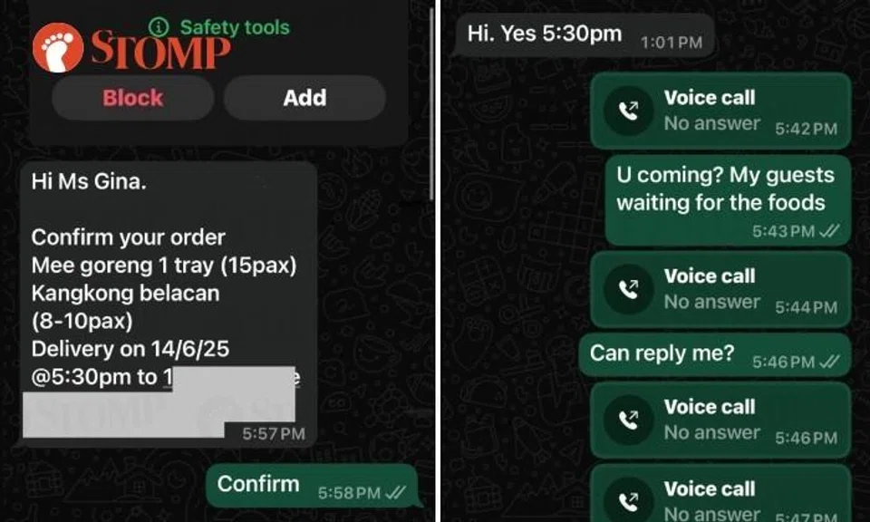 Woman makes police report after $60 worth of mee goreng and kangkong balacan she ordered from Carousell go missing