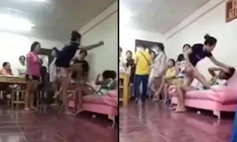 Angry wife goes 'Muay Thai' on hubby's alleged mistress in the head 9 times after discovering their affair
