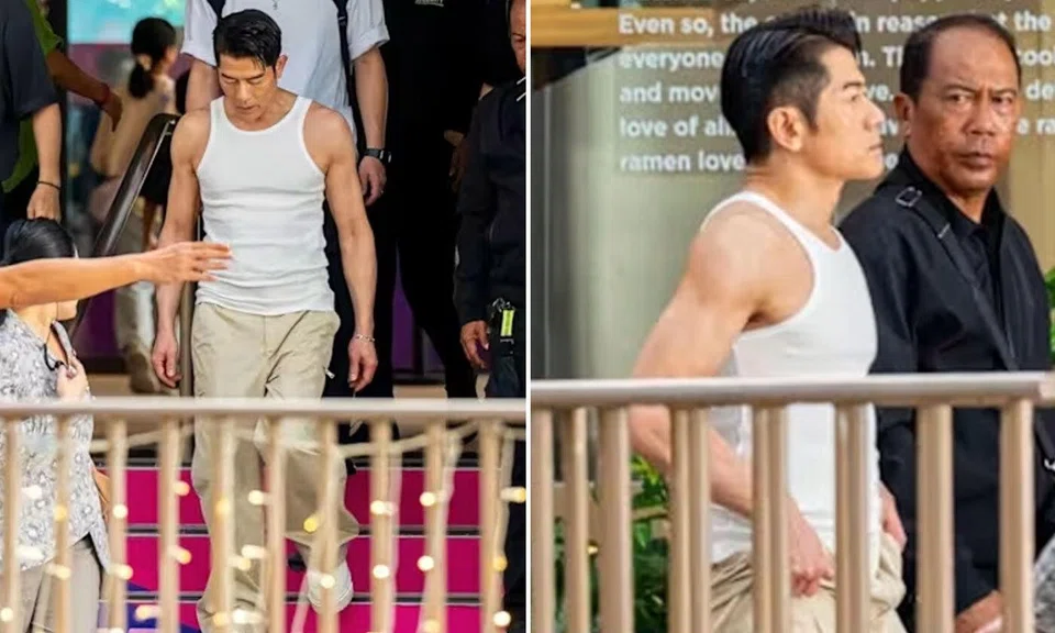 Hong Kong star Aaron Kwok was spotted at a hotel in Sentosa among other places in Singapore.