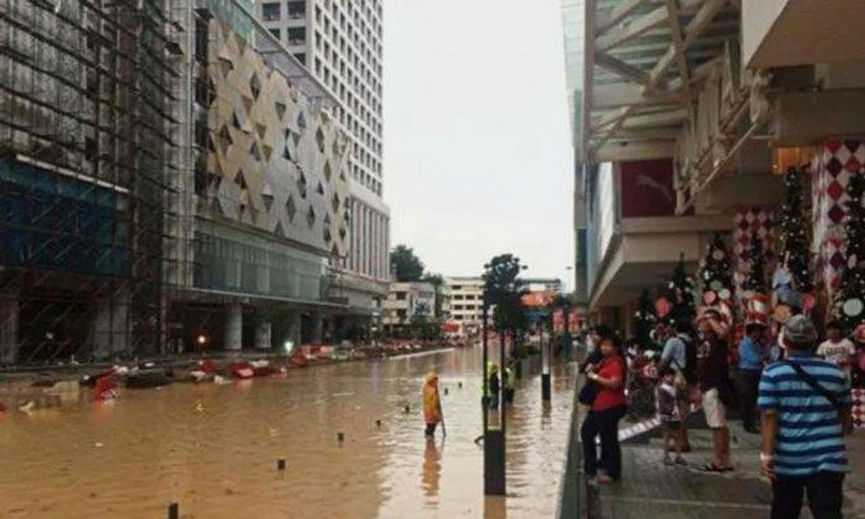 New year, new flood? Flooding at JB after heavy 2-hour downpour