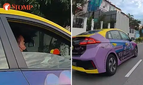 Cabby swears at motorcyclist who confronted him for swerving into lane in Pasir Ris