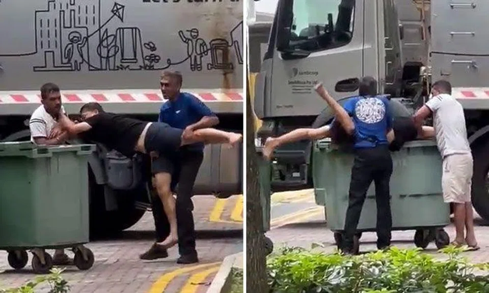 Duo toss man into bin at Fernvale: Police looking into matter