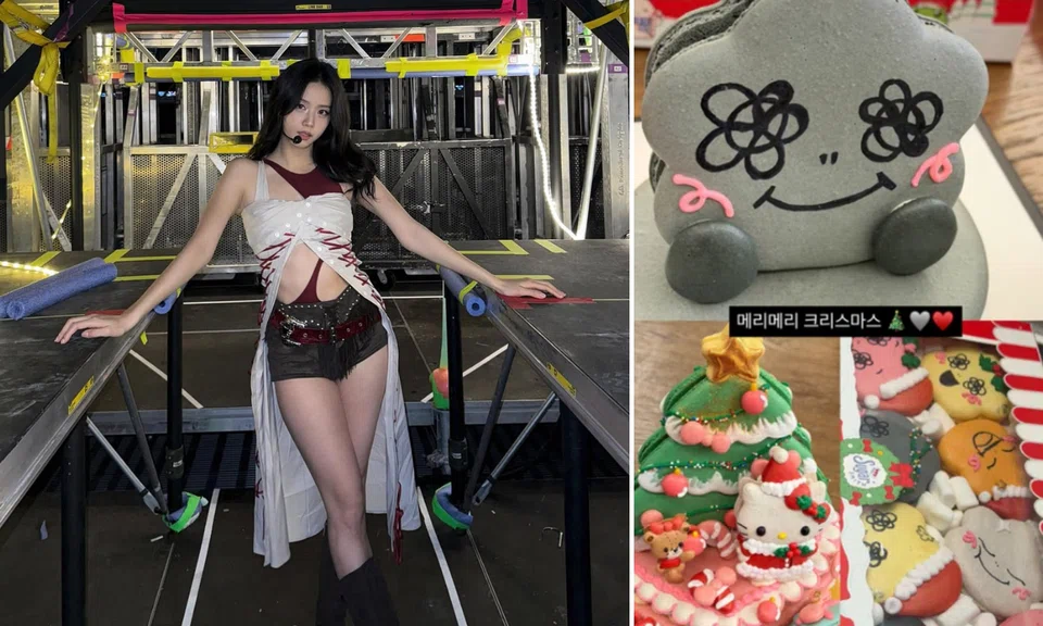 Jisoo’s order from Sugarsmith included a large 14-cm tall Shumon sculpture (top) and an extra large Hello Kitty macaron sculpture, complete with a Christmas tree and her friend Tiny Chum.