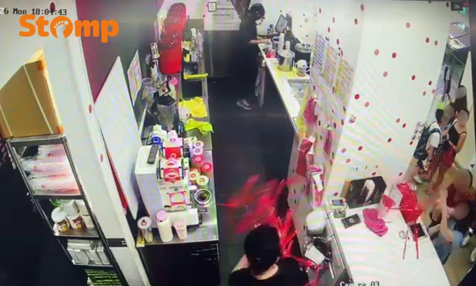 The customer threw a handful of straws at employees.