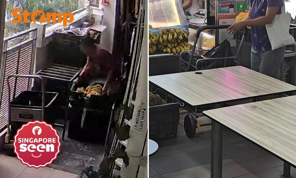 neighbour claims neighbour's maid helping out with food stall