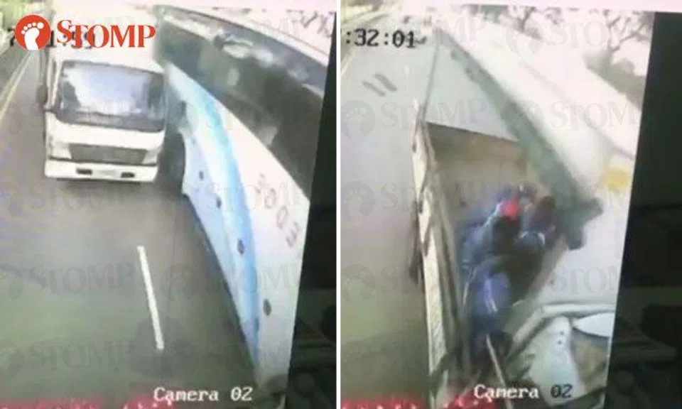 23 injured in Jurong Island accident: Video shows how lorry hit 2 buses